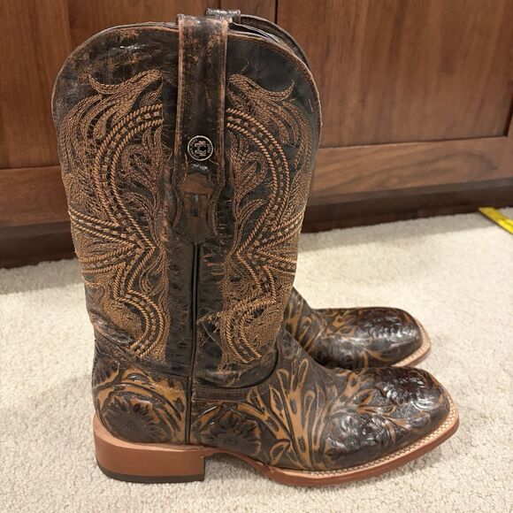 EUC Tanner Mark Men’s Hand Tooled Western Boot TM205566 Size 12 Cowboy main image 7
